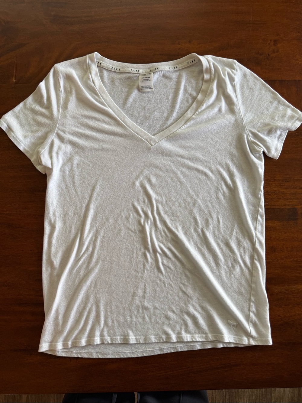 Victoria's Secret White V-Neck Short Sleeve Tee